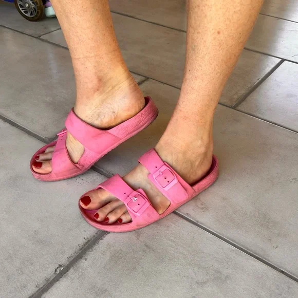 Pink Double Strap Sandals - Picture 2 of 9